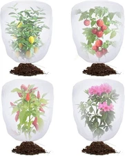 Bird Netting 4 Pack Garden Pest Barrier Drawstring 3.3x2.7Ft Mosquito Net