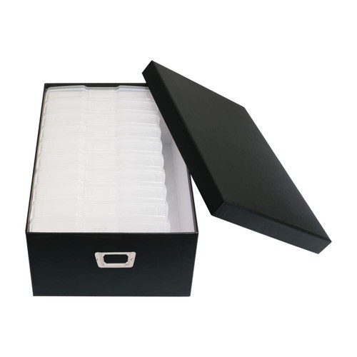Photo Case 4" x 6" Photo Storage Box - 10 Inner Picture Storage Container (Bl...