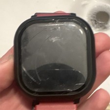 Smart Watch 45mm Black Plastic Case Orange Nylon Band iOS  Android USED
