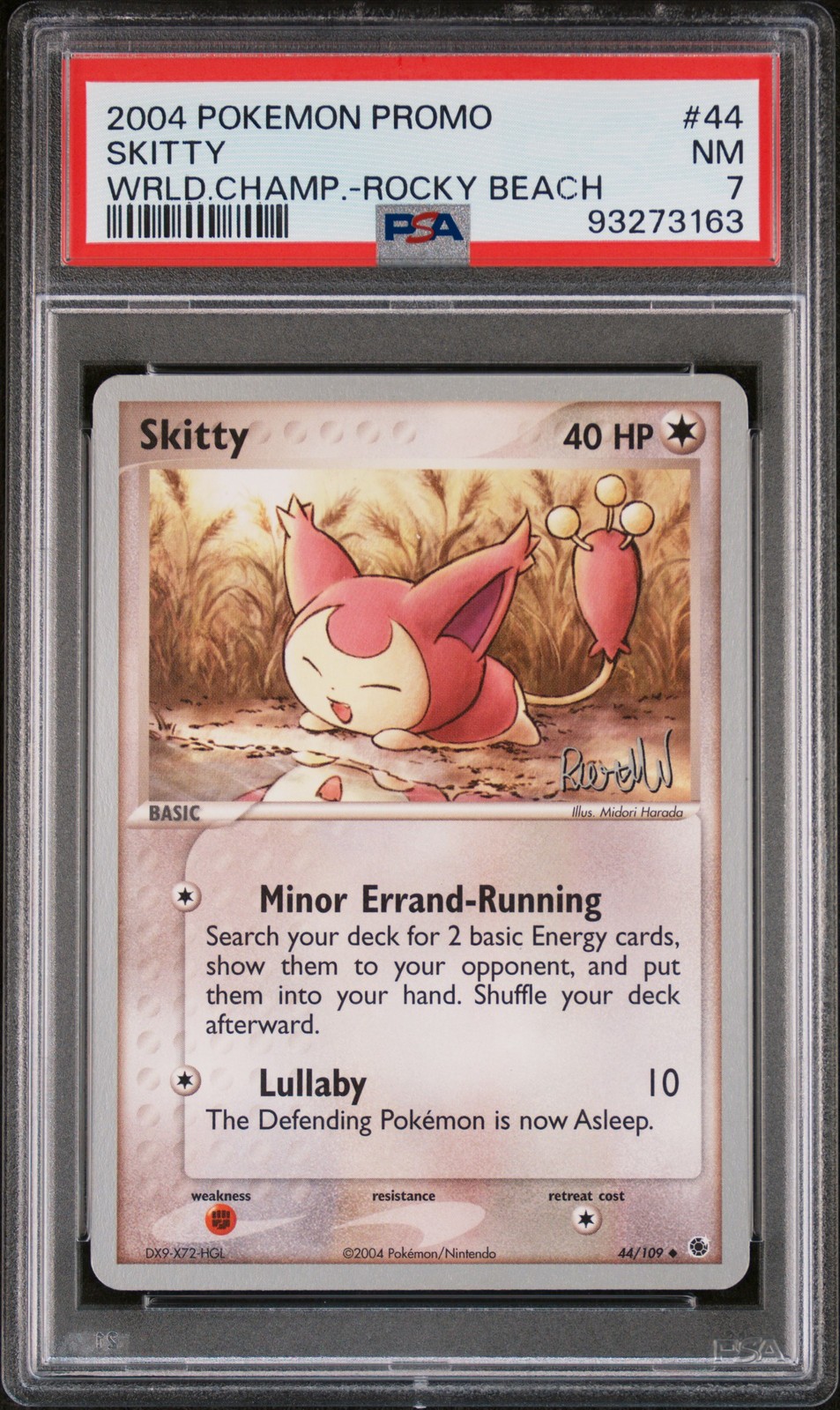 2004 POKEMON WORLD CHAMPIONSHIPS PROMO ROCKY BEACH #44 SKITTY PSA 7