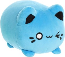 Aurora Enchanting Tasty Peach Electric Blue Meowchi Stuffed Animal, 7 in