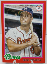 2022 TOPPS ARCHIVES EDDIE MATHEWS RED PARALLEL 72/75 BRAVES #119