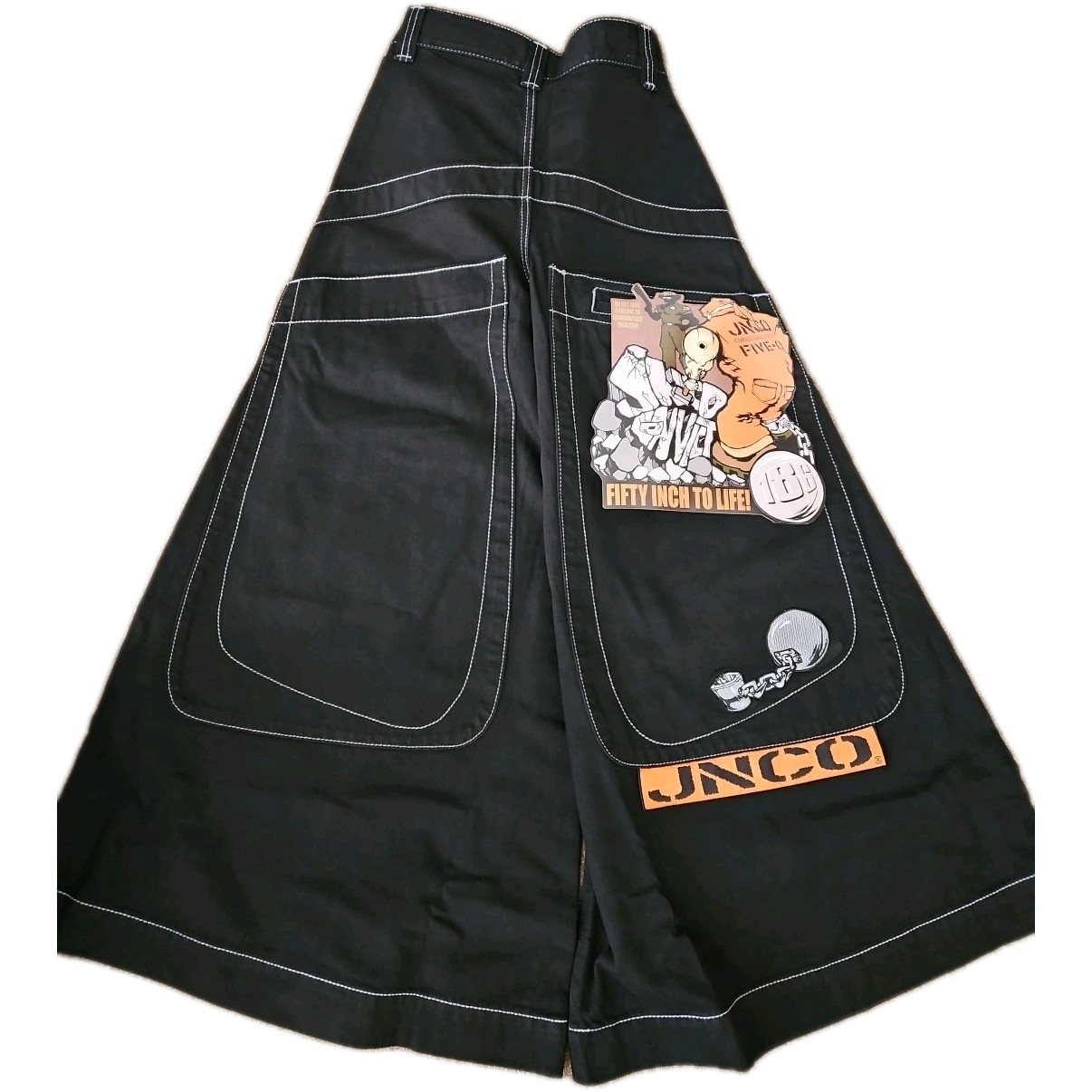 JNCO Convict Black Denim Jeans 50 Inches to Life NWT Mens 26x30 Ultra Wide Leg