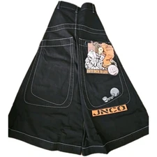 JNCO Convict Black Denim Jeans 50 Inches to Life NWT Mens 26x30 Ultra Wide Leg