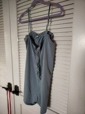 Zara Seafoam Green 100 Cotton Romper Pockets Size Small