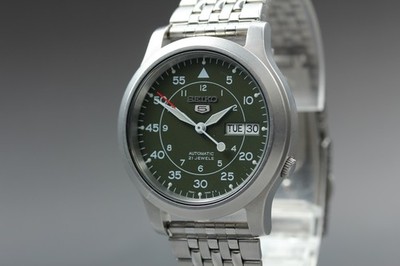[Exc+5] Seiko 5 7S26-02J0 SNK805K1 grünes Zifferblatt 21J silber automatische...