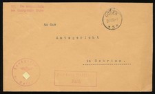 720903) DR Dienstblg. Landgericht Posen mit alten poln. K1 Stpl. !!!