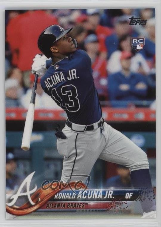 2018 Topps Late Rookie Variation SP (Bat Down) Ronald Acuna Jr #698 1lq2