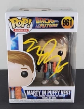 Michael J Fox Signed Marty McFly Funko POP Back to the Future Autograph Beckett
