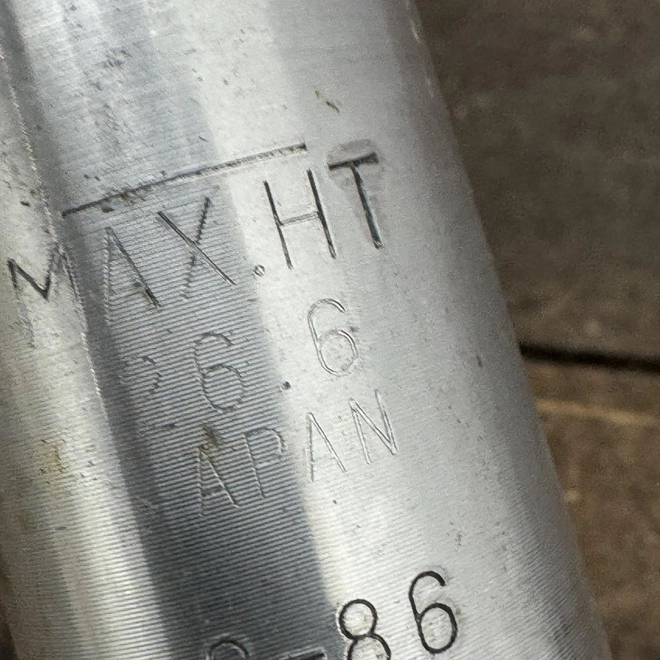 Tija de sillín vintage SR Laprade 26,6 mm aleación plateada hecha en Japón estriada C-86 Foto 4 de 4