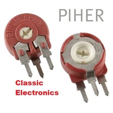 Lot of 5pcs.  Piher 25K 25000 Ohm Trimmer Potentiometer USA Seller