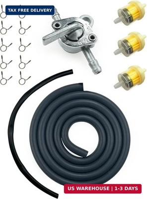 YAMAKATO 3/16 Gas Fuel Line Hose w/Inline Shut Off Valve Petcock & Filters Clamp