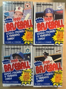 1989 Fleer Baseball Cello Pack Lot Of 4, 36 Cards/Pack, Gary Sheffield RC Front