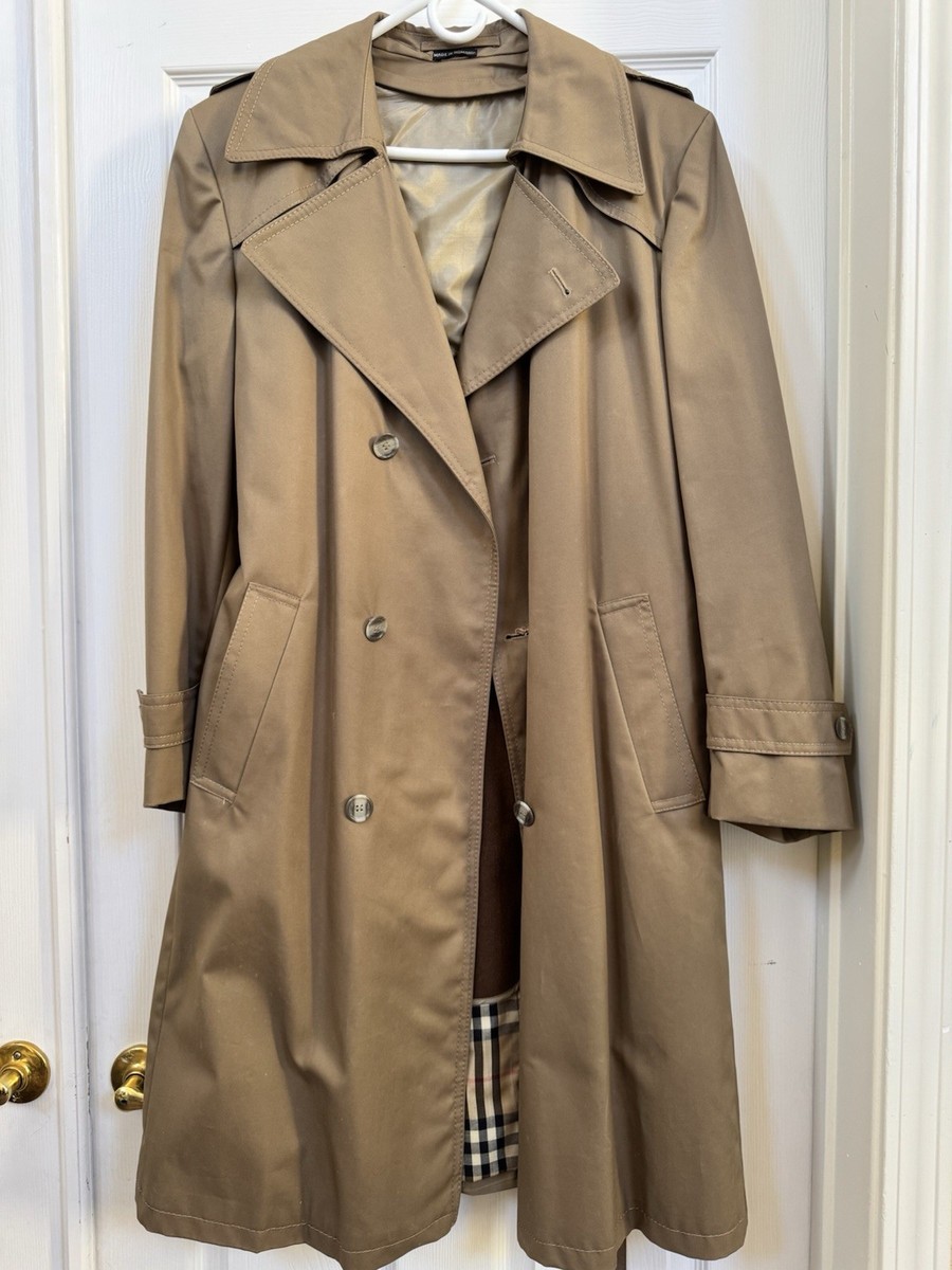 Classic Check Trench Coat Weatherproof, Check Wool Lining Size