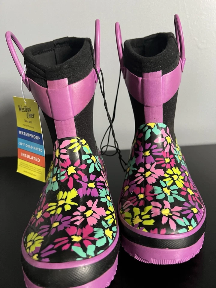 Kids Boots Western Chief  Neoprene Daisy Shower  Size 11/12 - Image 2 of 4