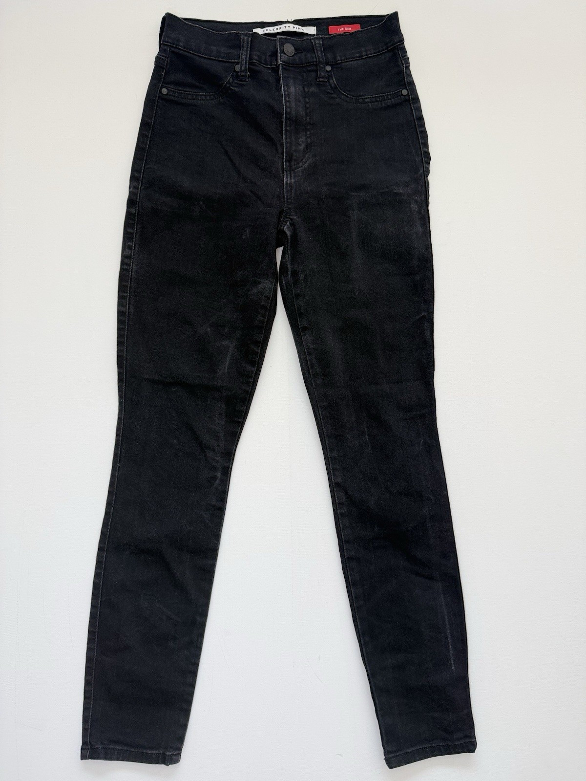 Celebrity Pink Women’s Skinny High Rise Black Dark Wash Stretch Denim Jeans 5/27