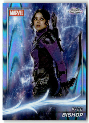 2025 Topps Marvel Studios Chrome No. 128 Kate Bishop Blue Raywave