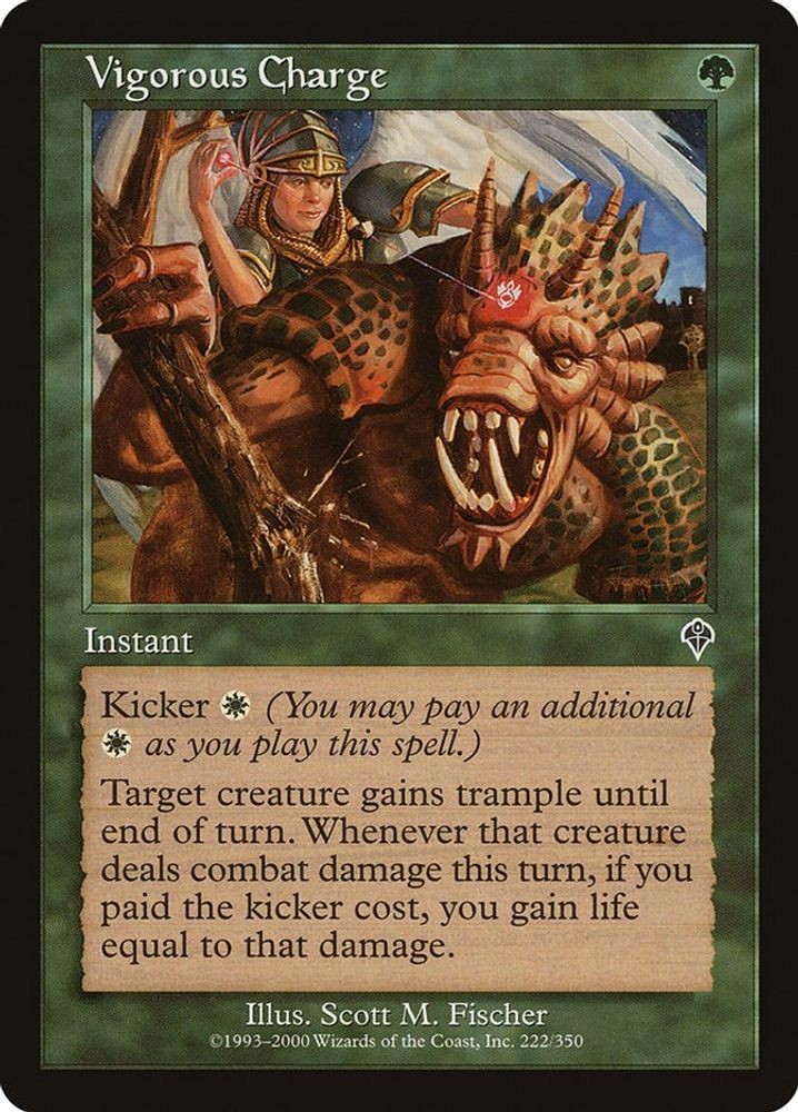 2000 Magic: The Gathering: Invasion Vigorous Charge (#222, C, Moderately Played)