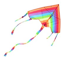 Easy Fly Colorful Rainbow Kite Outdoor Fun Sports Beach Kids Children Buitenspee