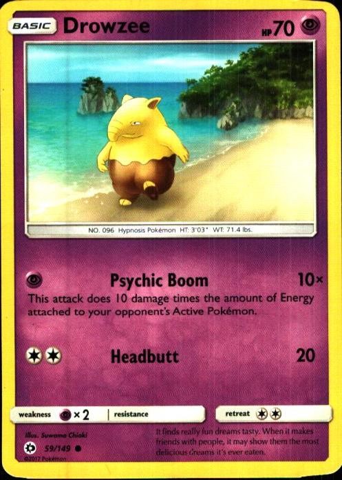 Drowzee 59/149 C SM Base Set Pokemon LP