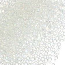 200g 1-3mm Glass Bubble Beads Iridescent No Hole Water Droplet Ball White