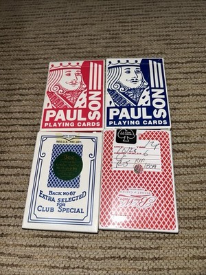 Lot Of 4 Playing Cards Paulson Shoalwater Bay & Quinault Beach Bee - Blue Water