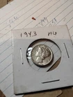 1943-D Mercury Dime, AU, 90% Silver