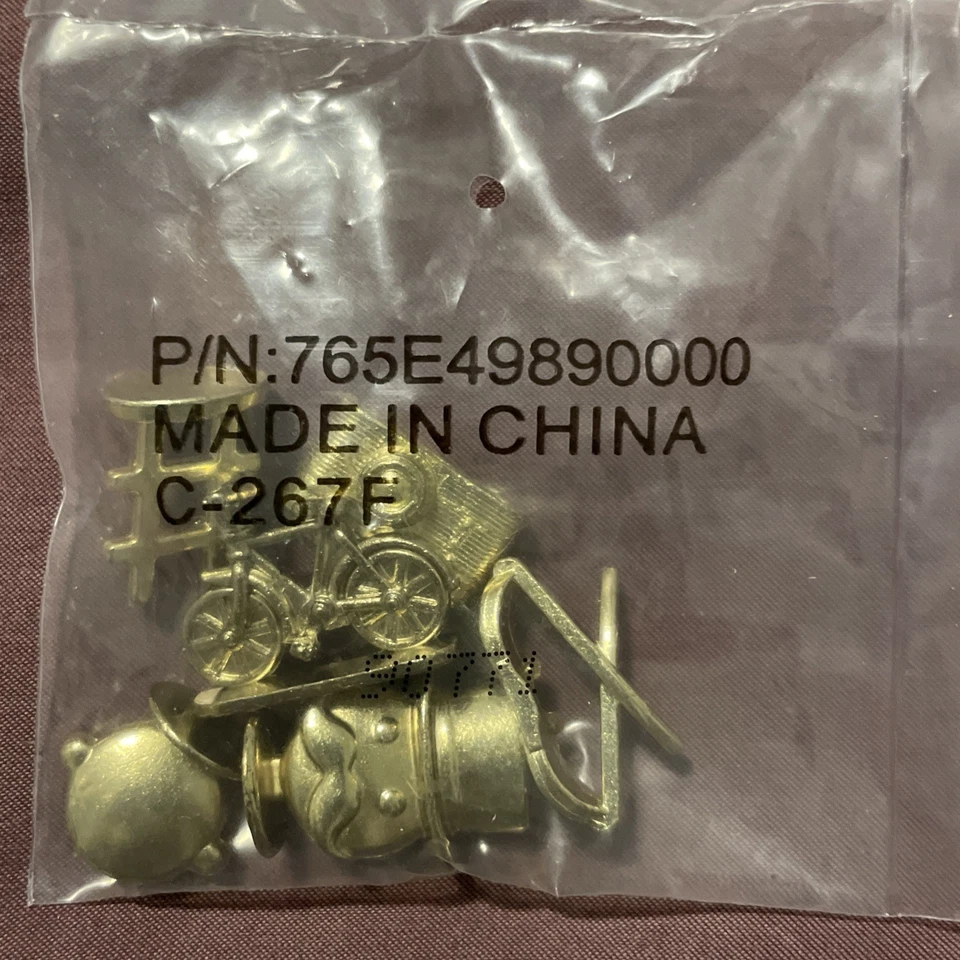 Piezas y dados monopolio vintage en tono dorado nuevos en paquete Foto 4 de 4