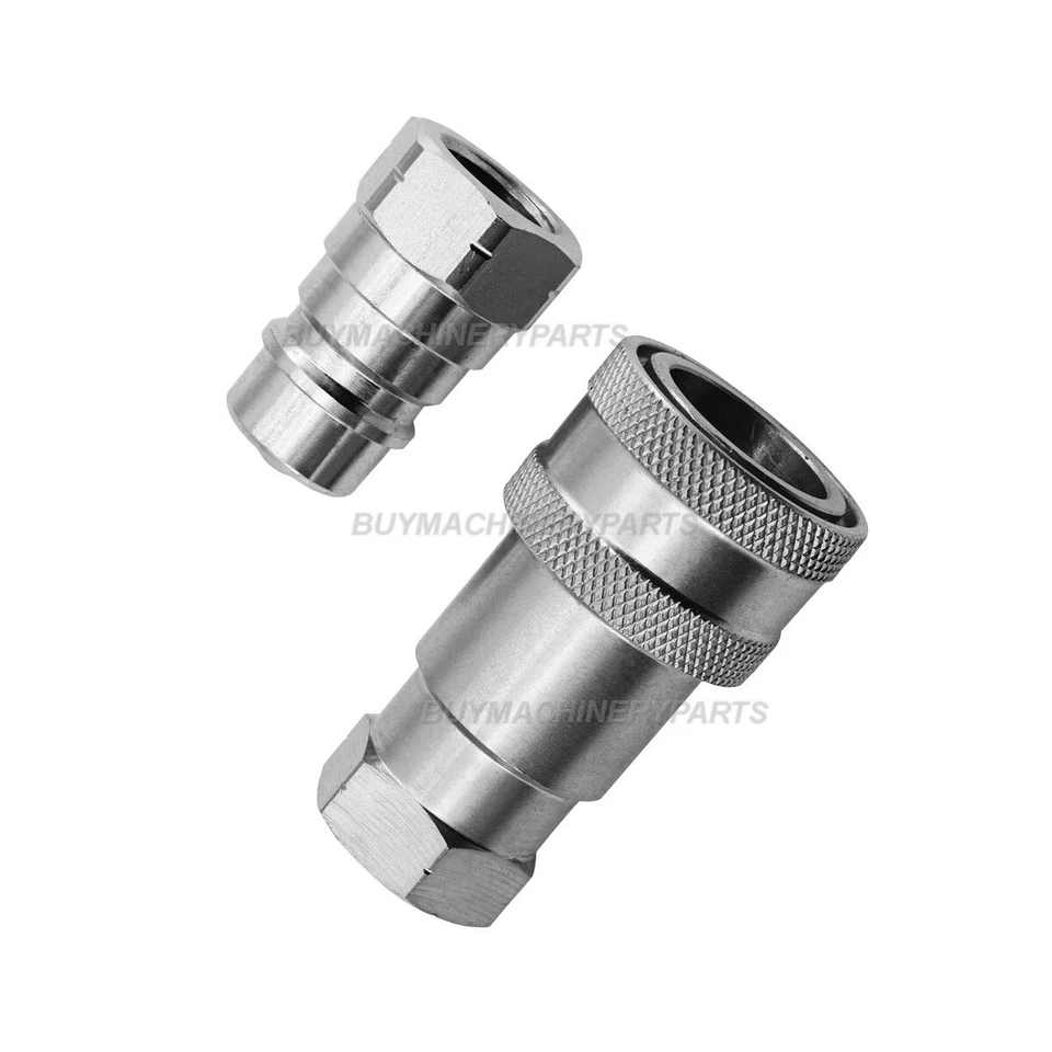 Nuevo 2 Juegos 3/8" NPT 3/8" Cuerpo Conexión Rápida Acoplador Hidráulico Acoplamiento Foto 4 de 4