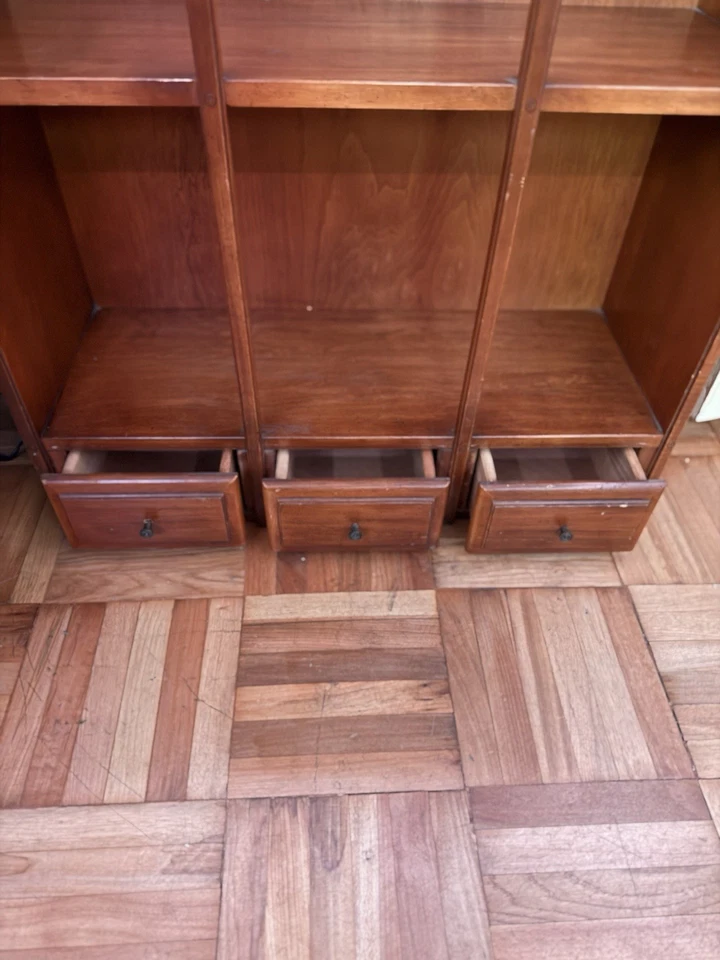 Vintage Solid Wood Wall Tea Cup/Saucer 3-Tier Display Shelf Knick Knack Curio - Image 2 of 4