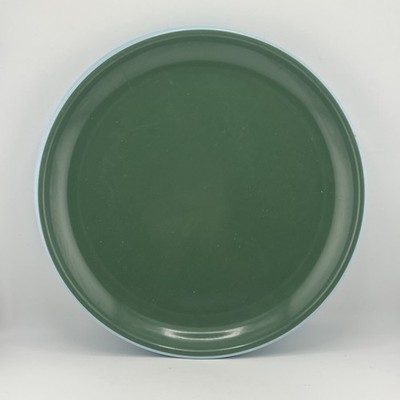 (2) Hearth & Hand Magnolia 10.5  Melamine Dinner Plates Green w/Blue Trim 2025