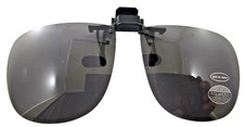 Gray Clip On Sunglasses Style G2 Metal Flip-Up Oversized Polarized Lens