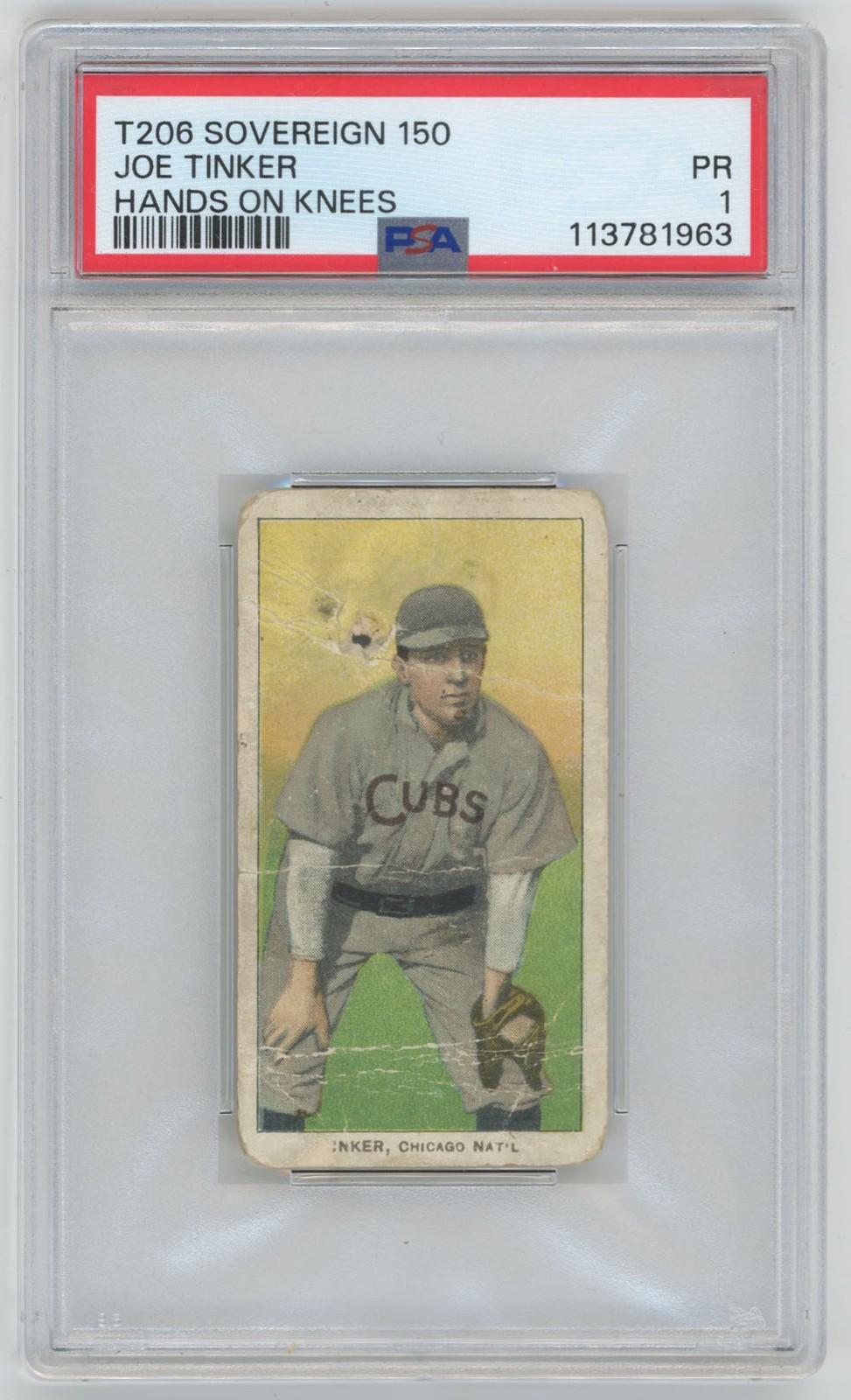 1909 T206 Tinker (hands on knees) PSA 1 (Sovereign 150) 715829