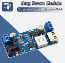 DC-DC 24V 12V to 5V 5A Step Down Power Supply Buck Converter USB Charging Mod UK