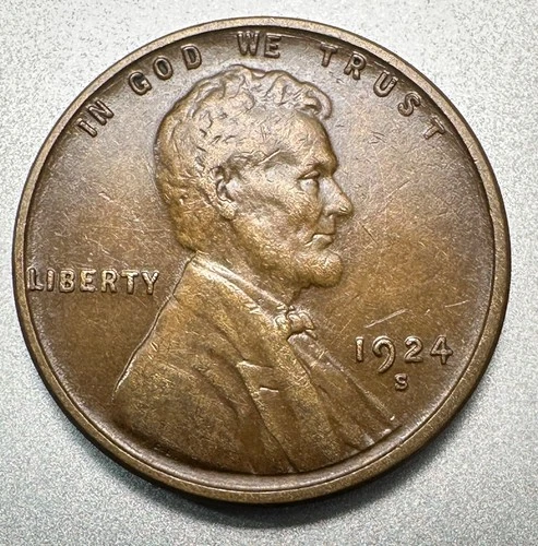 1924-S  LINCOLN CENT  XF  BETTER DATE  #1764