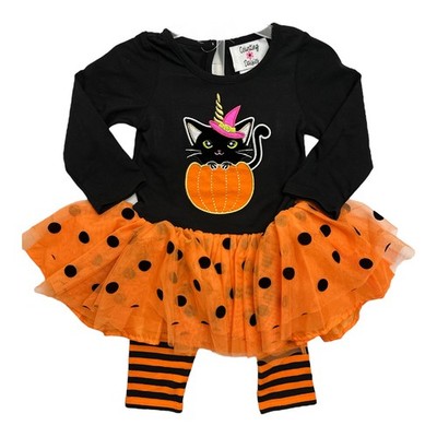 Counting Daisies Girl's 2-Piece Cat Unicorn Tutu Dress & Legging Set