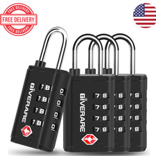 4 Pack TSA Approved Travel Luggage Locks 4-Digit, Open Alert Suitcase Combinatio