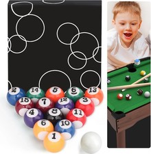 0.98 Inch Mini Billiard Balls Set, 16PCS Kids Pool Balls for Children's Table...