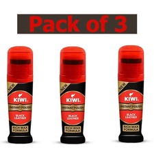 3X Kiwi Instant Polish - Black Leather 75ml