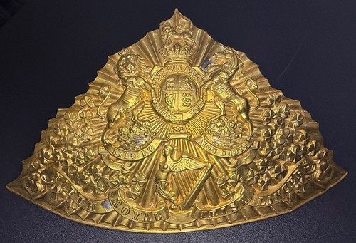 RARE ORIGINAL WW1 ERA 5th ROYAL IRISH LANCERS SHAKO CZAPKA HELMET PLATE INSIGNIA