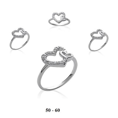 Bague En Argent Massif 925 Rhodié T58 - Pavé De Diamants CZ Blancs - Dolly-Bijoux - Pour Femme