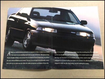 1992 Mazda Mx6 MX-6 and GT 12-page Original Car Sales Brochure