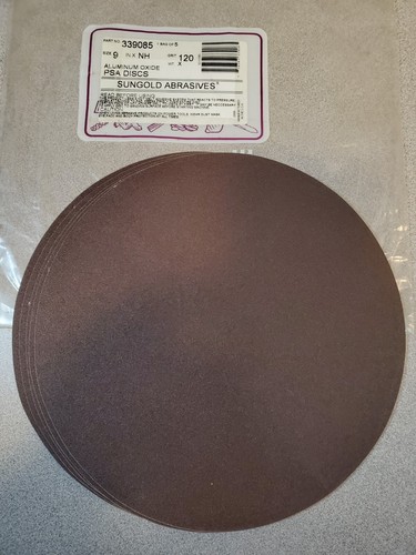 5 Sungold Abrasives 339085 PSA Sanding Discs, Aluminum Oxide, 9 in, 120 grit - Picture 1 of 4