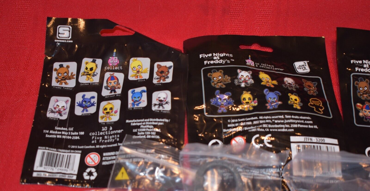 FNAF Five Nights at Freddy's Full Set Backpack Hangers 12 Series 1