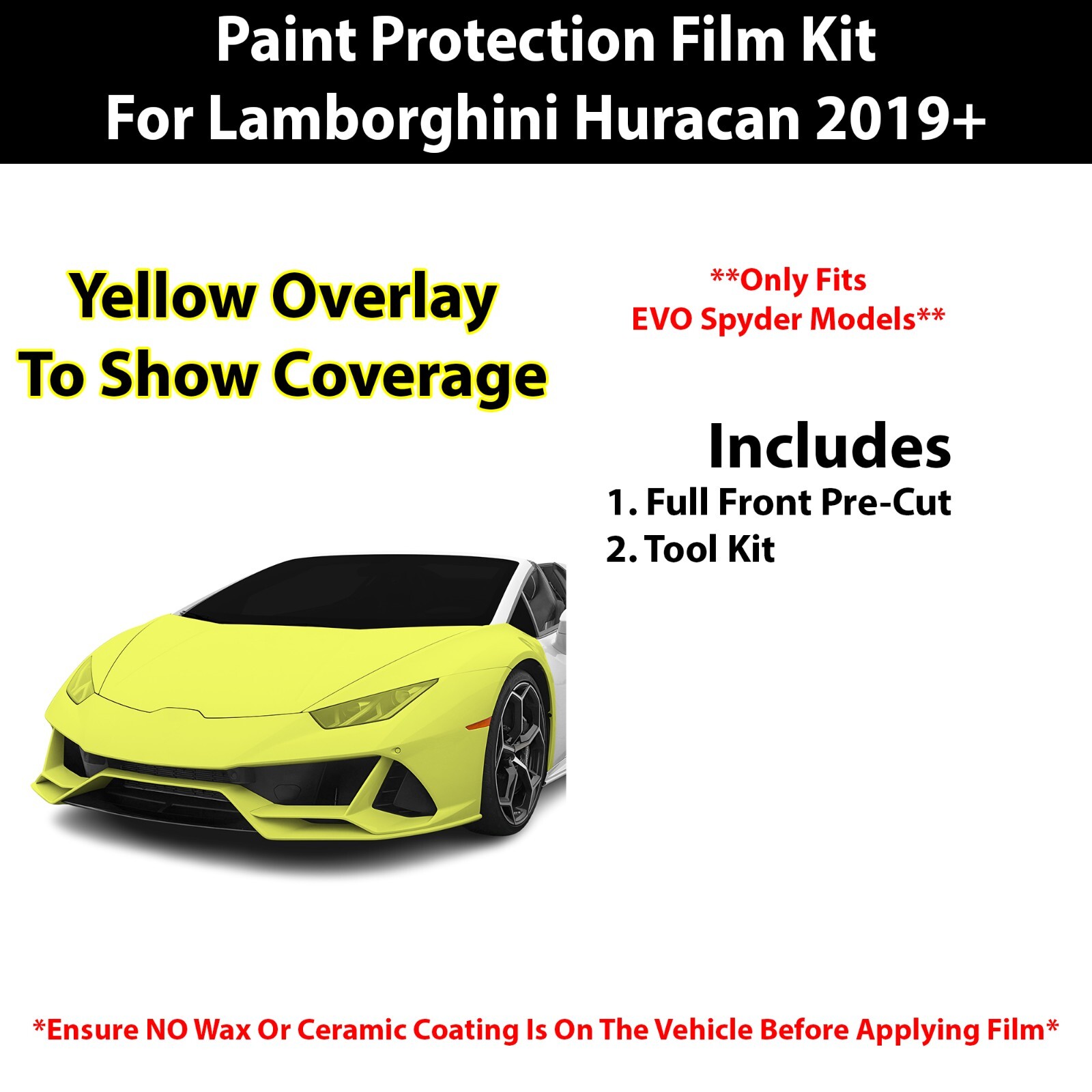 Pre Cut Paint Protection Film Clear Bra PPF Kit for Lamborghini Huracan 2019+