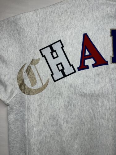 New Champion Reverse Weave Sweater Men XL Gray Crewneck Embroidered Jumper - Picture 10 of 14