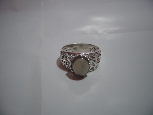 Vintage Solid Silver ornate Ring-superb genuine natural smokey quartz Size t1/2 - Picture 5 of 12