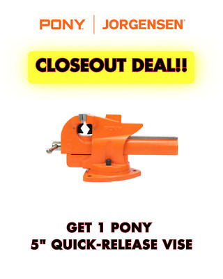 1 Pony Jorgensen 30105 Heavy Duty Bench 5-inch Quick Release Vise