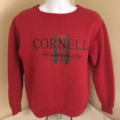 Vtg Jansport Mens Sweatshirt Crewneck Cornell University Red Large USA Made FS!