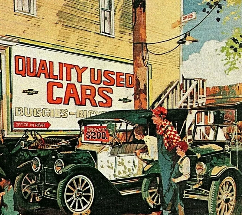  cartão postal cromado publicidade carros usados vintage pechincha 
